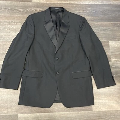 Chaqueta Esmoquin Jones New York 44L 100% Lana Negra Dos Botones Completamente Forrada Foto 1 de 4