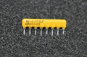 10 X 47R Widerstandsnetzwerk SIL 8 Pin 4 Widerstände 4 isoliert 8X-2-470LF (0179) - Bild 1 von 1