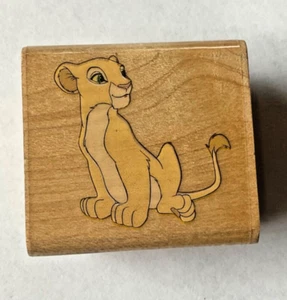 Young NALA RUBBER STAMPEDE  Disney Movie LION KING  Cub Character   Wooden Stamp - Picture 1 of 4