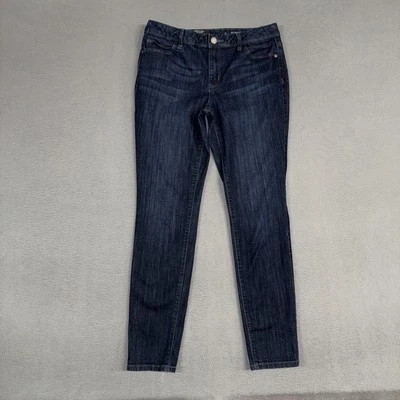 Pantalones de mezclilla elásticos de tiro medio ajustados azules para mujer Simply Vera Vera Wang 6 Foto 1 de 4