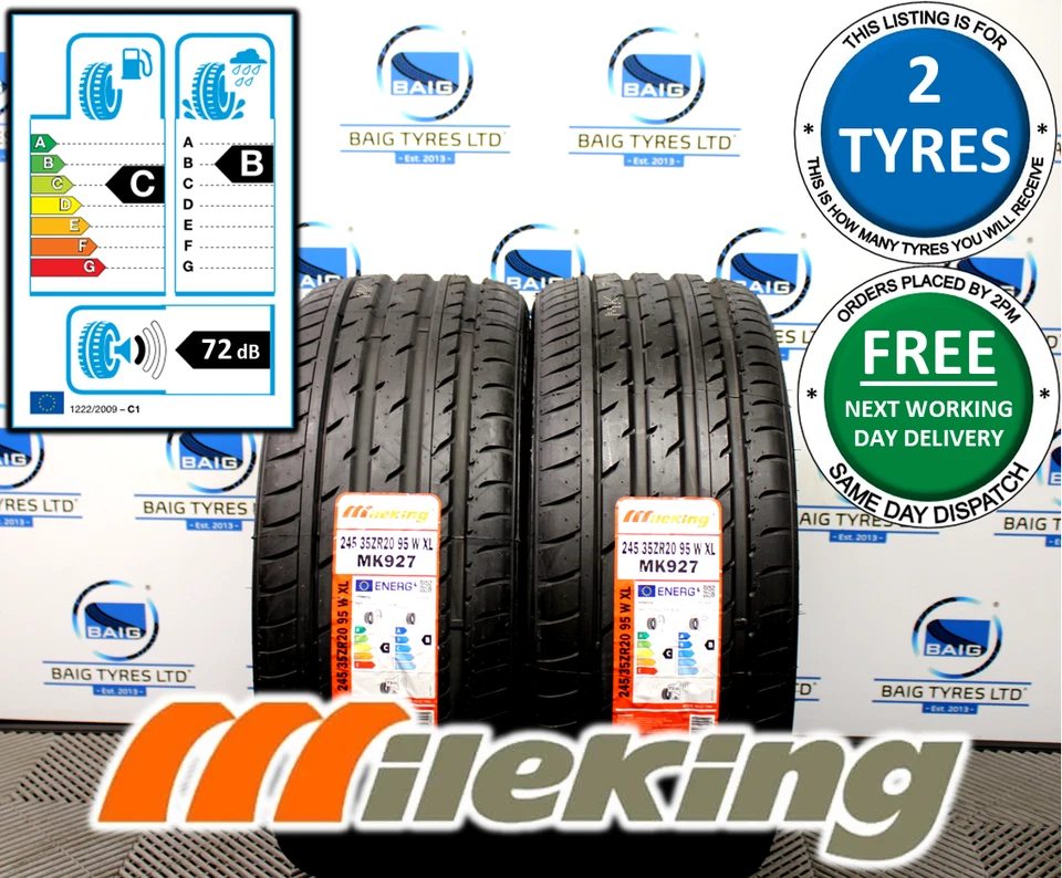 X2 245/35ZR20 245 35 20 95W XL MILEKING MK927 NEW TYRES *GREAT C/B RATED* (PAIR) - Image 1 of 4