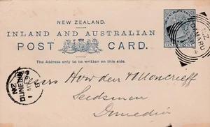 New Zealand OAMARU Squared Circle QV 1d Inland Post Card Stationery 1894 - Picture 1 of 1