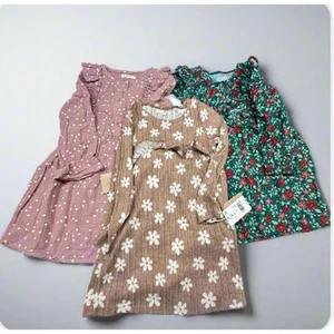  3-Pack Girls’ Long Sleeve Dresses, Size 4T – New  - Picture 1 of 1