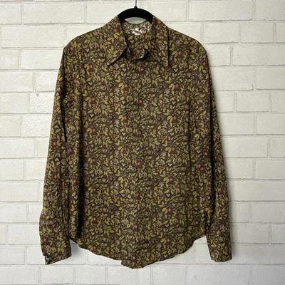 DOSA Shirt Top Button Up Collared 100% Cotton Hand Spun  Floral Size 1 XS Small - Image 1 of 4