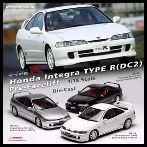 MotorHelix Honda Integra Tipo R DC2 Pre-Facelift Diecast Modelo Coche Plateado/Negro - Imagen 1 de 26