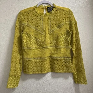 Camicetta James Coviello New York con occhielli ricamati boho manica lunga donna XS - Foto 1 di 8