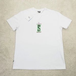 Stussy White Graphic T-Shirt Mens Extra Large Spray Paint High Gloss Streetwear - Picture 1 of 12