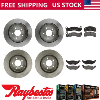 Kit de rotores de freno y pastillas metálicas para Lincoln Town Car 1991-1993 Foto 1 de 4