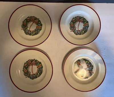 Set of 4 Vintage Salad Plate "CHRISTMAS MEMORIES" by SPODE - 7 5/8" Diameter - Image 1 of 4