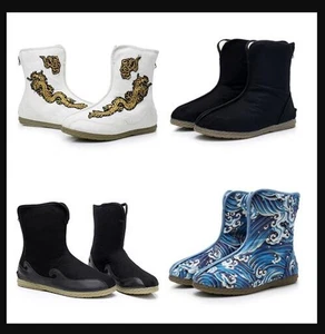 Neu Herren Chinesischer Stil Stiefel Retro Ethno Tai Chi Baumwolle Stoff Freizeitschuhe - Bild 1 von 15