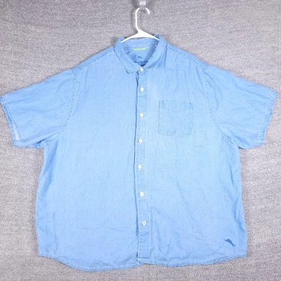 Tommy Bahama Shirt Mens 2XL Linen Short Sleeve Button Up Marlin Pocket Casual - Image 1 of 4