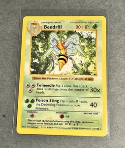 Pokemon TCG Beedrill 17/102 Shadowless Base Set - LP - Bild 1 von 2