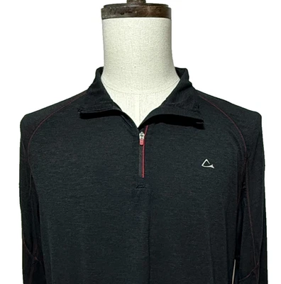 Camisa Paradox 1/4 Cremallera Capa Base Para Hombre Grande Negra Mezcla Lana Merino DriRelease Foto 1 de 4