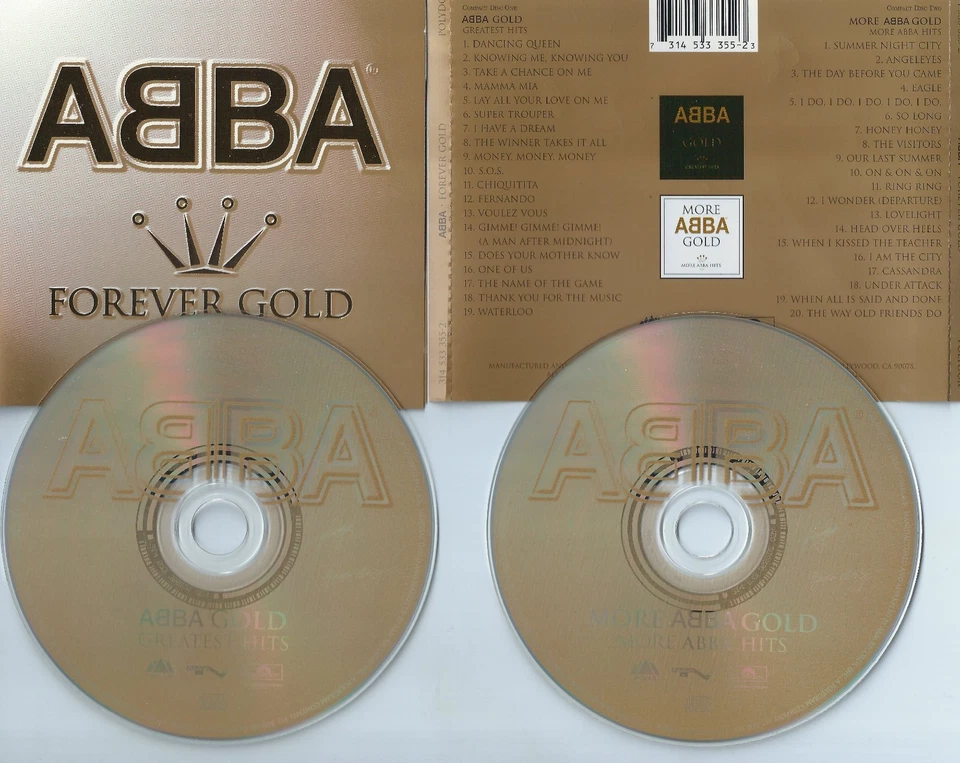 ABBA-FOREVER GOLD-1996-USA-POLYDOR / POLAR RECORDS  314 533 355-2-TWO CDS-MINT- - Image 1 of 1