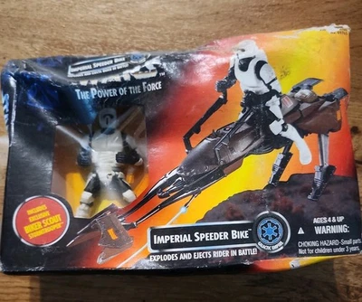 肯纳星球大战 POTF 帝国加速自行车和自行车童子军 3.75 人偶套装全新 — 第 1/4 张图片