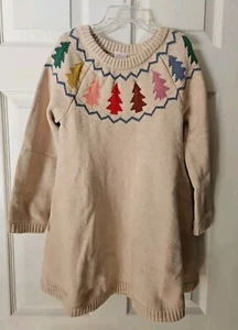 NWOT HANNA ANDERSSON FESTIVE FOREST OAT HEATHER HOLIDAY SWEATER DRESS 130 8  $78 - Picture 1 of 5