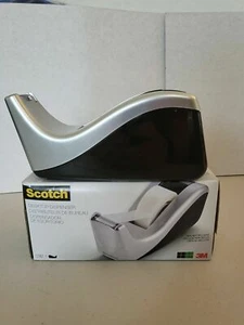 Scotch Desktop Tape Dispenser Silvertech,Two-Tone C60-St, Black/Silver, 5 Pk LOT - Picture 1 of 12