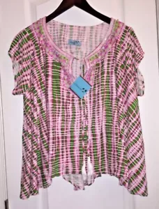 Cravatta letarte nuova con etichette davanti rosa perle tunica costume da bagno copricostume hawaii donna - Foto 1 di 6