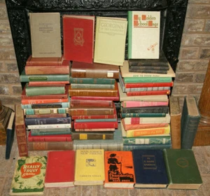 Lot of 10 Vintage Antique Hardcover Books Random Mixed Colors Old Staging Read - Picture 1 of 21
