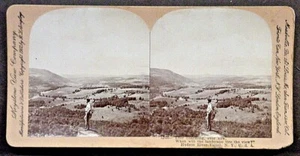 Stereoview Tan Mount Mountaintop view of the Hudson Valley  SHIPS FREE - Picture 1 of 3
