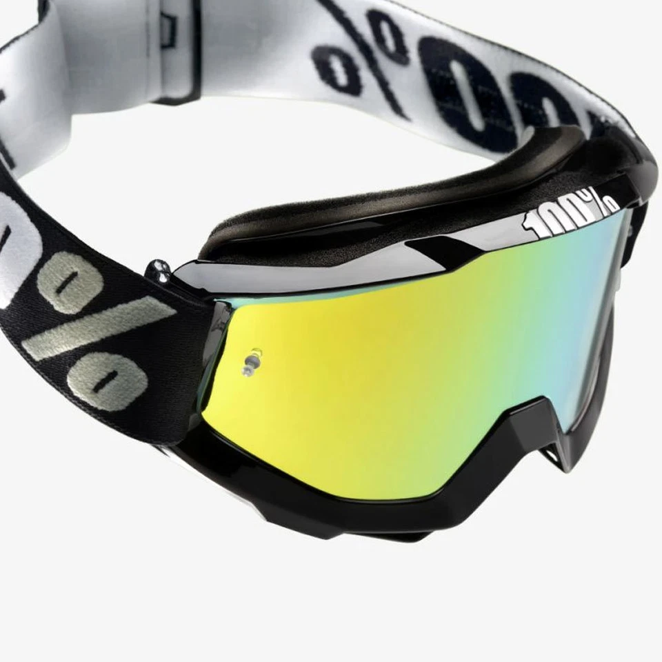 100% Percent ACCURI Motocross MX Gafas Negro Tornado Espejo Dorado/Claro - Imagen 1 de 1
