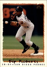 1995 Topps San Diego Padres Baseball Card #265 Bip Roberts