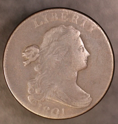 1801 DRAPED BUST  CENT/ FRESH FROM ORIGINAL COLLECTION -AA 4699 Cover