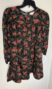 Cat and Jack Girls Long Sleeve 4 Tiered Woven Dress - Floral M (7/8) NWT - Picture 1 of 9