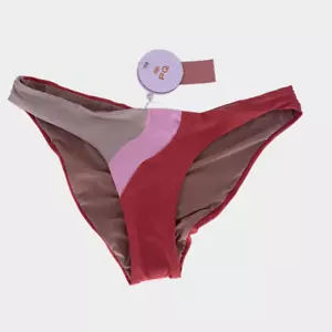 PilyQ Vale Genta x PQ Swim Paprika Colorblock Wave Bottoms L NEW $72 - Picture 1 of 10