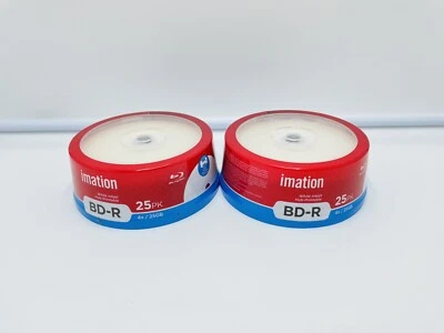 X2 Imation Blu-ray 25-Pack Recordable Media BD-R 4X / 25GB Brand New.  SEALED E3 - Image 1 of 4