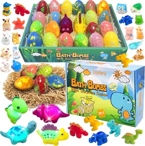 Bath Bombs for Kids with Surprise Inside, 20 Pack Kids Bath Bombs Gift Set, Dino - Picture 1 of 7