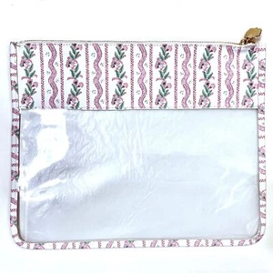 Penny Linn Project Bag Thread keeper 14 x 11.25 Pink White Clear Lg Emma Stripe - Picture 1 of 1
