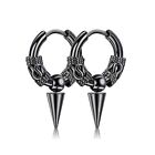 2pcs Punk Viking Hoop Earrings For Men Women Spike Dangle Huggie Stainless Steel
