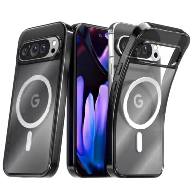 Чехол MagSafe для Google Pixel 9 Pro XL 9 Pro 9a прозрачный ударопрочный термополиуретановый чехол - Изображение 1 из 4