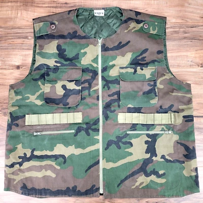 UNIT 9 Mens Quilted Camo Zip Vest Lightweight Hunting Shooting Outdoor Sz 4XL  - Image 1 of 4