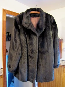 Vintage The Rossano Collection Luxurious Black Fur Coat Women Size M - Foto 1 di 7