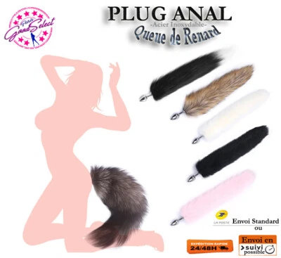 Plug Anal Queue Fourrure (Choix Couleur) Sextoy Rosebud Cosplay Erotique Adulte - Photo 1/4