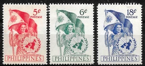 PHILIPPINES  1951 UN DAY COMMEMORATIVE set Sc#569-571  MvLH OG VF FLAG ,Map. - Picture 1 of 2