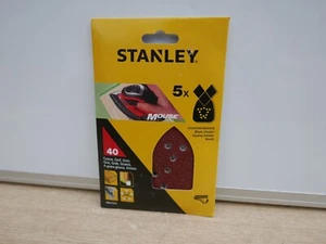 STANLEY BLACK & DECKER STA31034 MOUSE SANDER SANDING SHEETS 40 GRIT x 5 - Picture 1 of 1