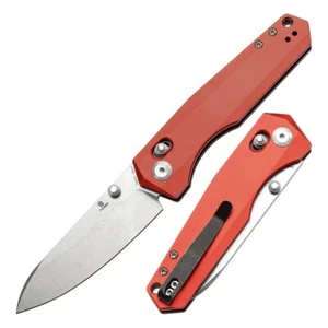 Tenable Beaver Folding Knife Dark Red Alum Handle Nitro-V Plain SW T1105V3 - Picture 1 of 7