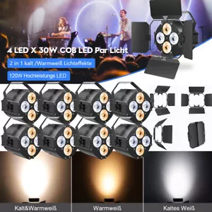 120W COB 4 LED Par DMX Audience Bühnenlicht Weiß Warmweiß Studio Theater dj Show - Bild 1 von 24