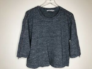 adidas by Stella McCartney Size XS Women's Active Crop Top Marled Gray Pullover