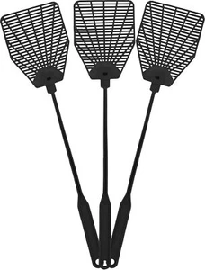 Rubber Fly Swatter, Long Swatter Pack, Heavy Duty (3 Black - Picture 1 of 5