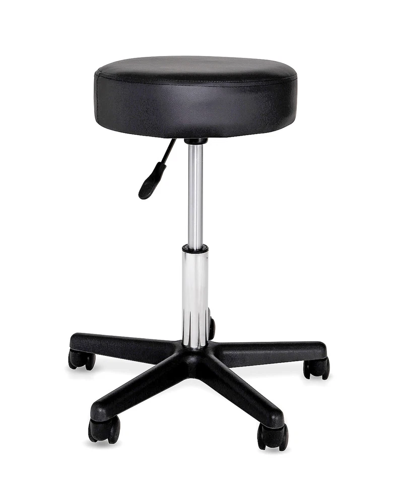 dibea Sitzhocker Kunstleder Praxishocker Büro-Hocker weiß / schwarz - Bild 1 von 1