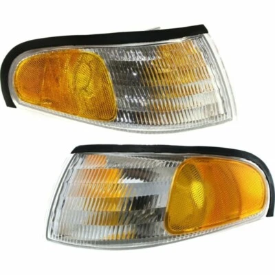 New Corner Lamp Lens And Housing Set of 2 Left & Right Fits 1994-98 Ford Mustang - Image 1 of 4