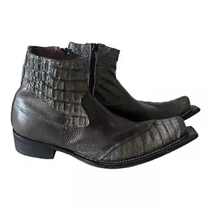 Stivali western La Scarpa Tally originali corno di caimano posteriore grigio coccodrillo taglia 9 - Foto 1 di 12