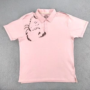 Azzure Polo Shirt Mens 4XL Pink Lobster Embroidery Distressed Shoulder Buttons - Picture 1 of 24