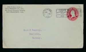 USA 1912 PANAMA PACIFIC EXHIBITION MACHINE CANCEL on STATIONERY DILL CROSETT - Picture 1 of 2