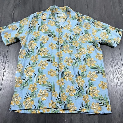 Camisa hawaiana Rainforest Café para hombre grande orquídeas azul algodón islas de vacaciones Foto 1 de 4