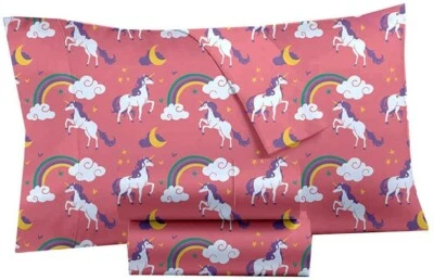 Juego de sábanas Castle And Clover lunar unicornio rosa tamaño completo Foto 1 de 4